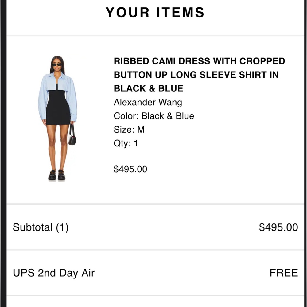 Alexander Wang Ribbed Dress with cropped button up
